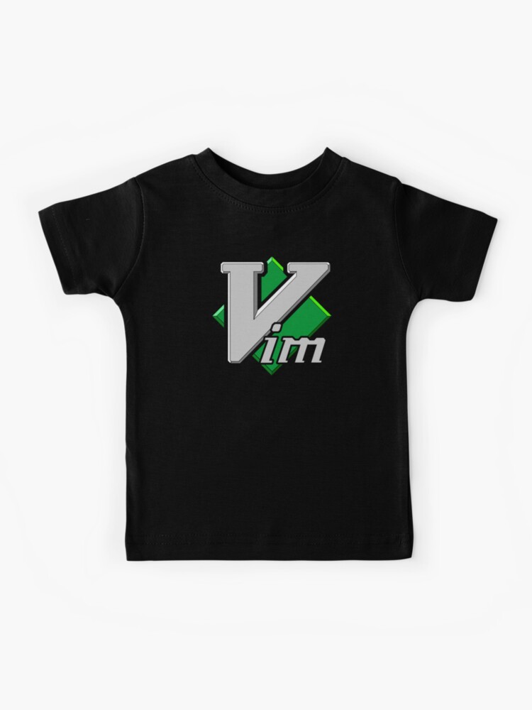 Vim Official Logo (Black background) Kids T-Shirt