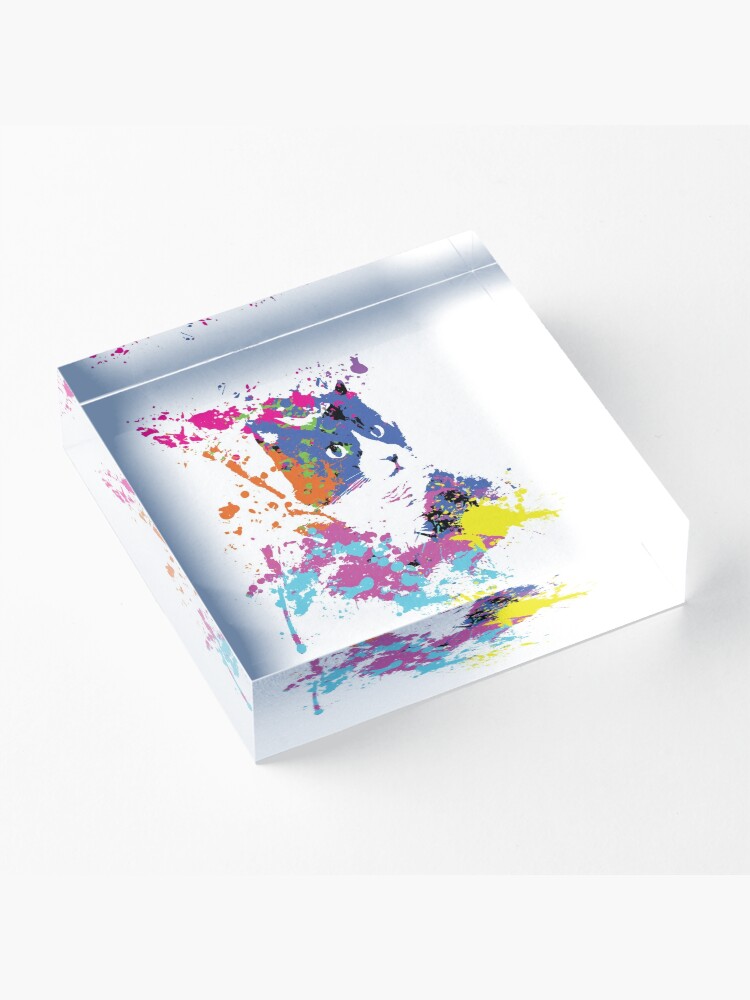 Alternate view of Color Splash Cat Acrylic Block