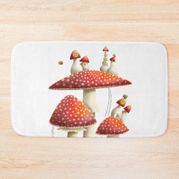 Item preview, Magical mushroom houses and cute little bees designed and sold by Sofia Dimitriadou.