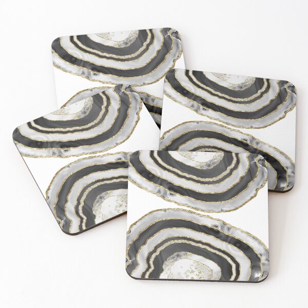Item preview, Gray Black White Gold Agate Glam #1 (Photo of Foil Only - Not Reflective) designed and sold by Anita's & Bella's Art.