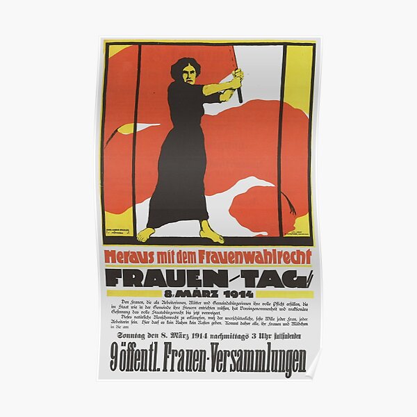 "Internationaler Frauentag - Geben Sie uns das Frauenwahlrecht" Deutsche Propagandakunst von Karl Maria Stadler, 8. März 1914 Poster