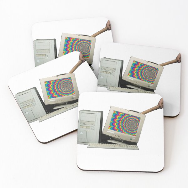 Item preview, Trippy Retro Computer Smash with Psychedelic Pattern designed and sold by MusicAndPower.