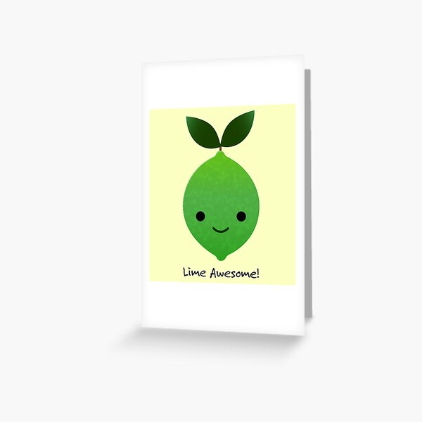 Lime Awesome Kawaii Lime Carte de vœux