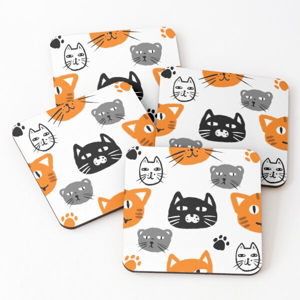Item preview, Pattern with black and red cats designed and sold by stepashka.