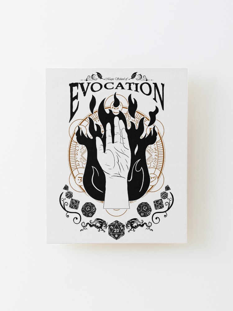 Alternate view of Evocation - RPG Magic School Series : Black Mounted Print