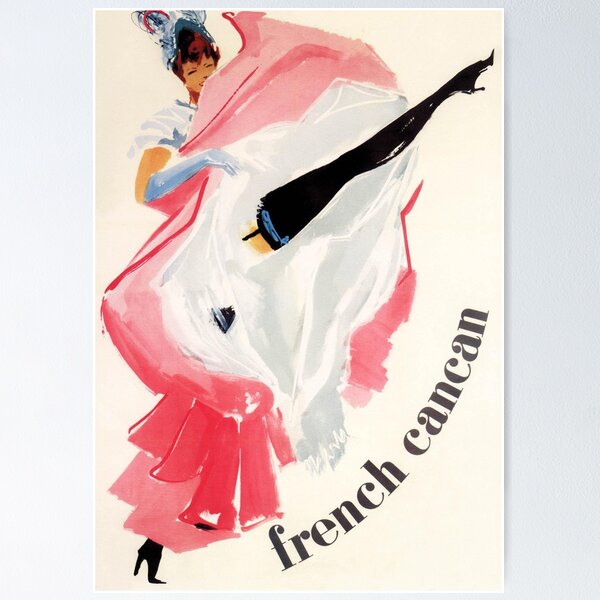 Item preview, French Cancan Dancer Vintage Poster designed and sold by vintagevivian.