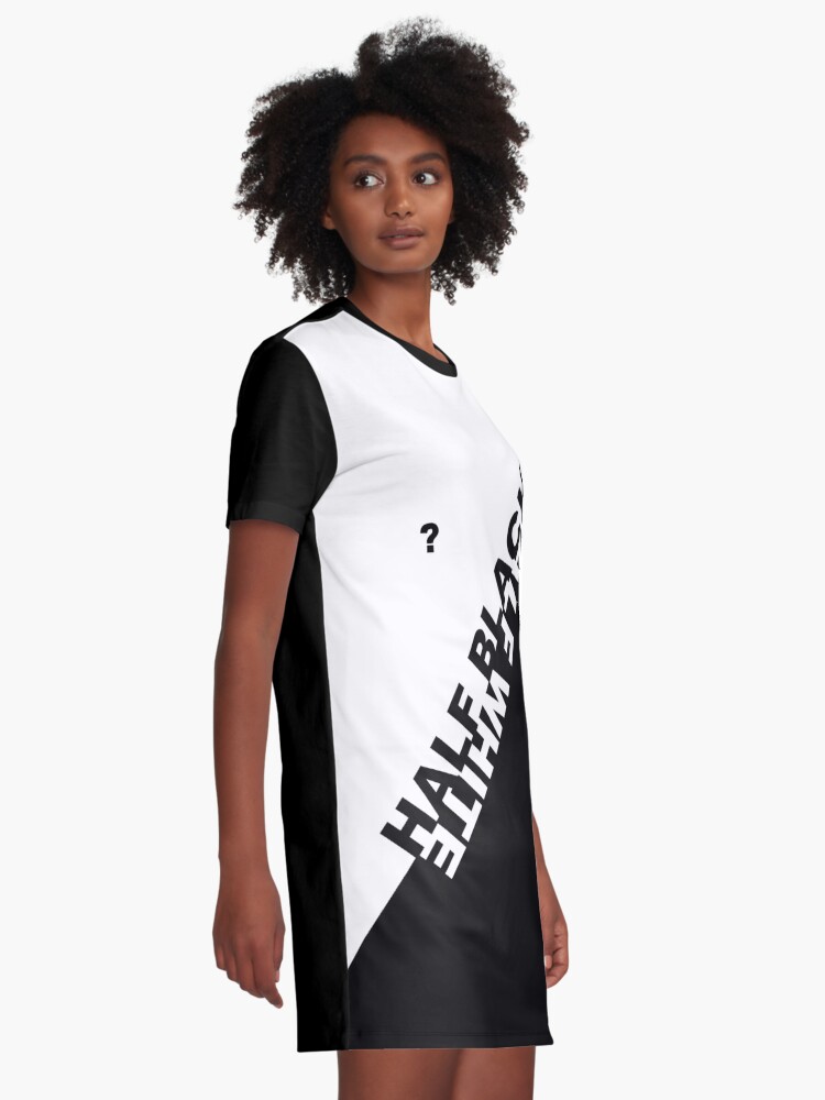 Half Black Half White Graphic T Shirt Dress By Alma Studio Redbubble