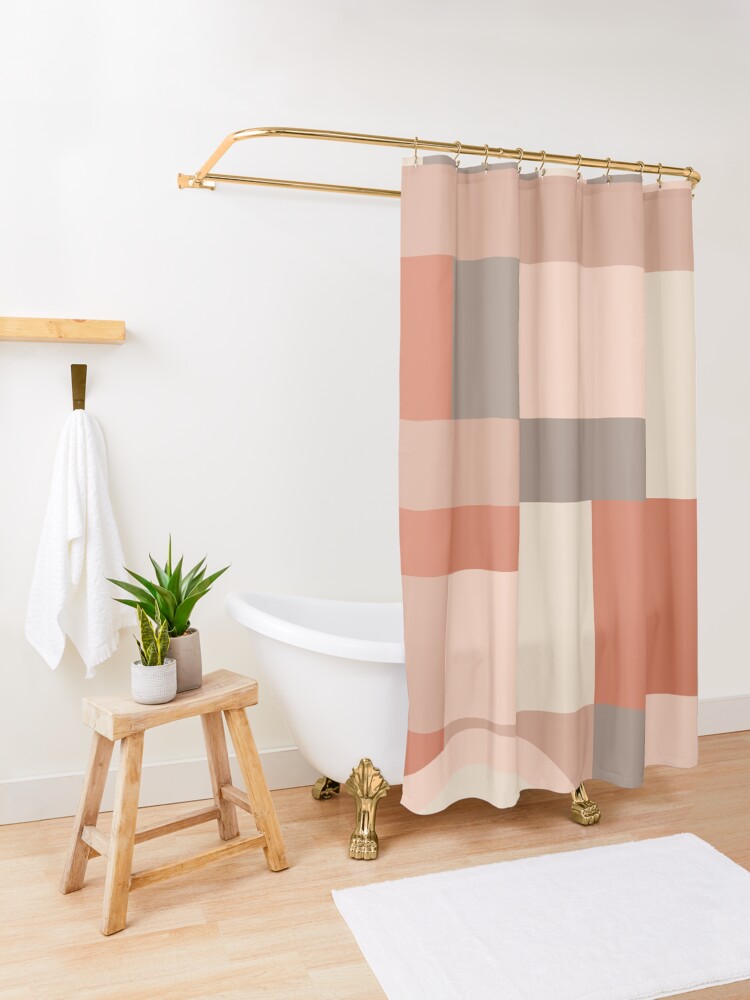Alternate view of Softy Blocks Shower Curtain
