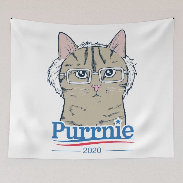 Item preview, Purrnie Sanders Political Cat, Cat Politics Illustration by the PizzaCat designed and sold by pizzacatparty.
