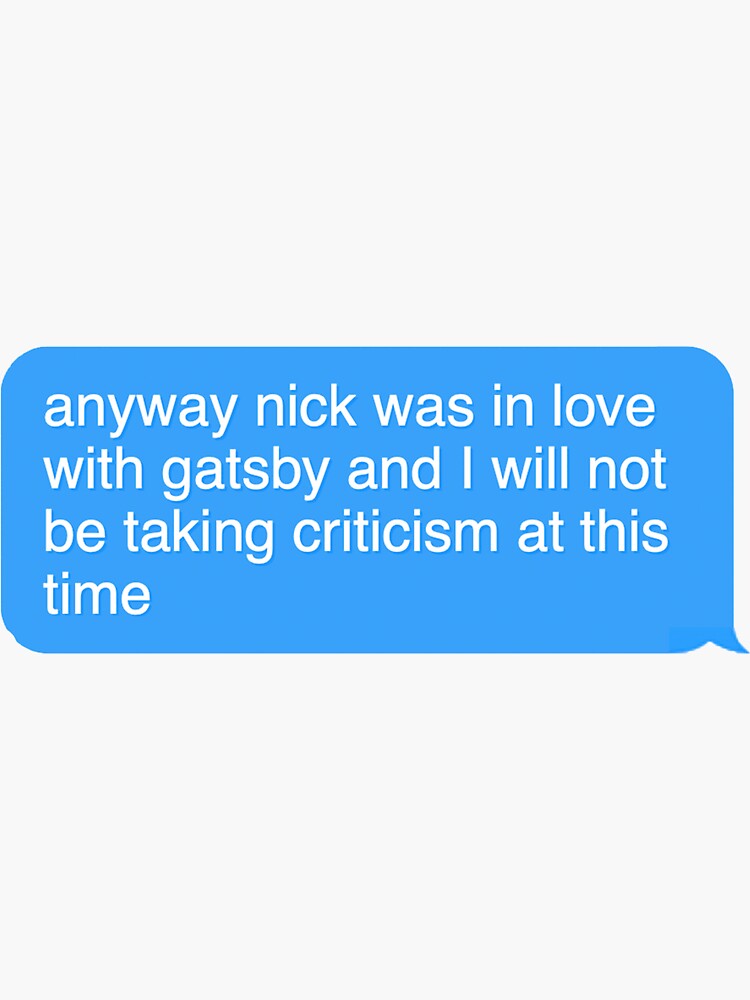 "The Gay Gatsby" Sticker for Sale by michaelawarlock Redbubble