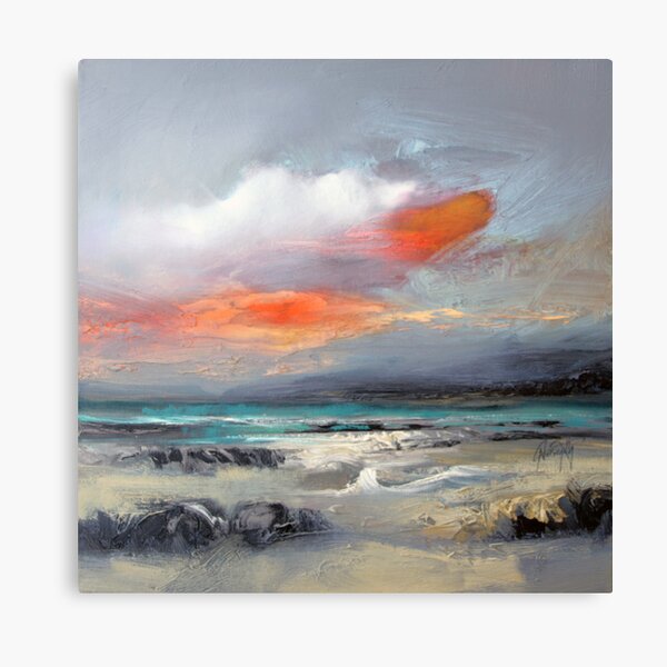 Orange and Black, Encaustic, outlet Mountain, Land and Seascape, Painting.