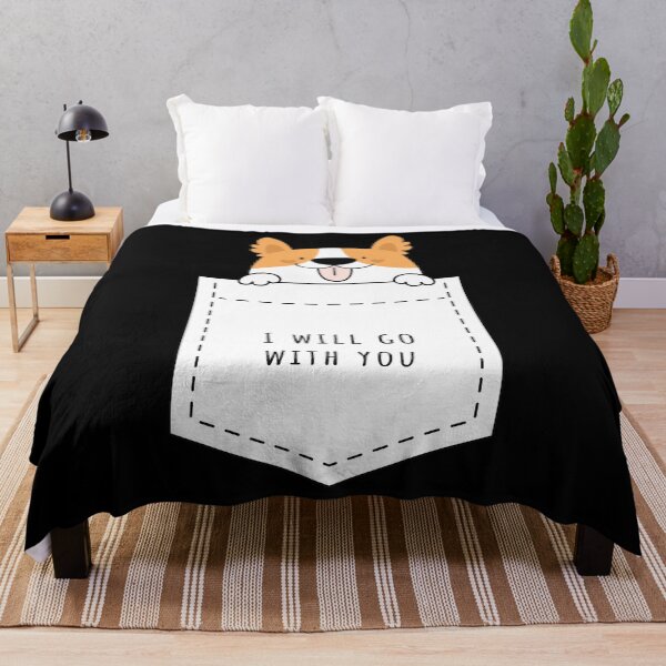 Item preview, I Will Go With You Corgi Dog In A Pocket Dark designed and sold by funnierthanthou.