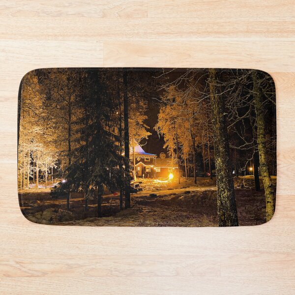 Item preview, Dark Midnight Snowy Lit Forest designed and sold by Merch_Tingz.