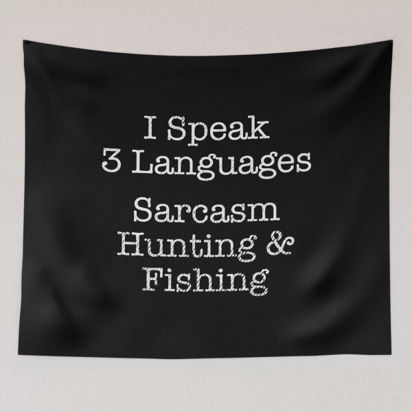 Item preview, I Speak 3 Languages Sarcasm Hunting Fishing Gift designed and sold by haselshirt.