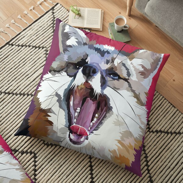 Yawning fox Floor Pillow