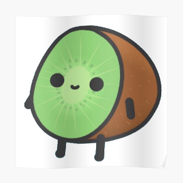 Kawaii Kiwi Poster By Averydesigns Redbubble