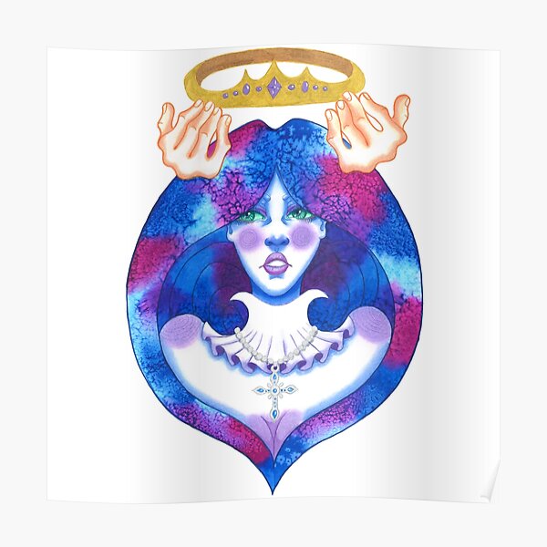 crowned watercolour Poster