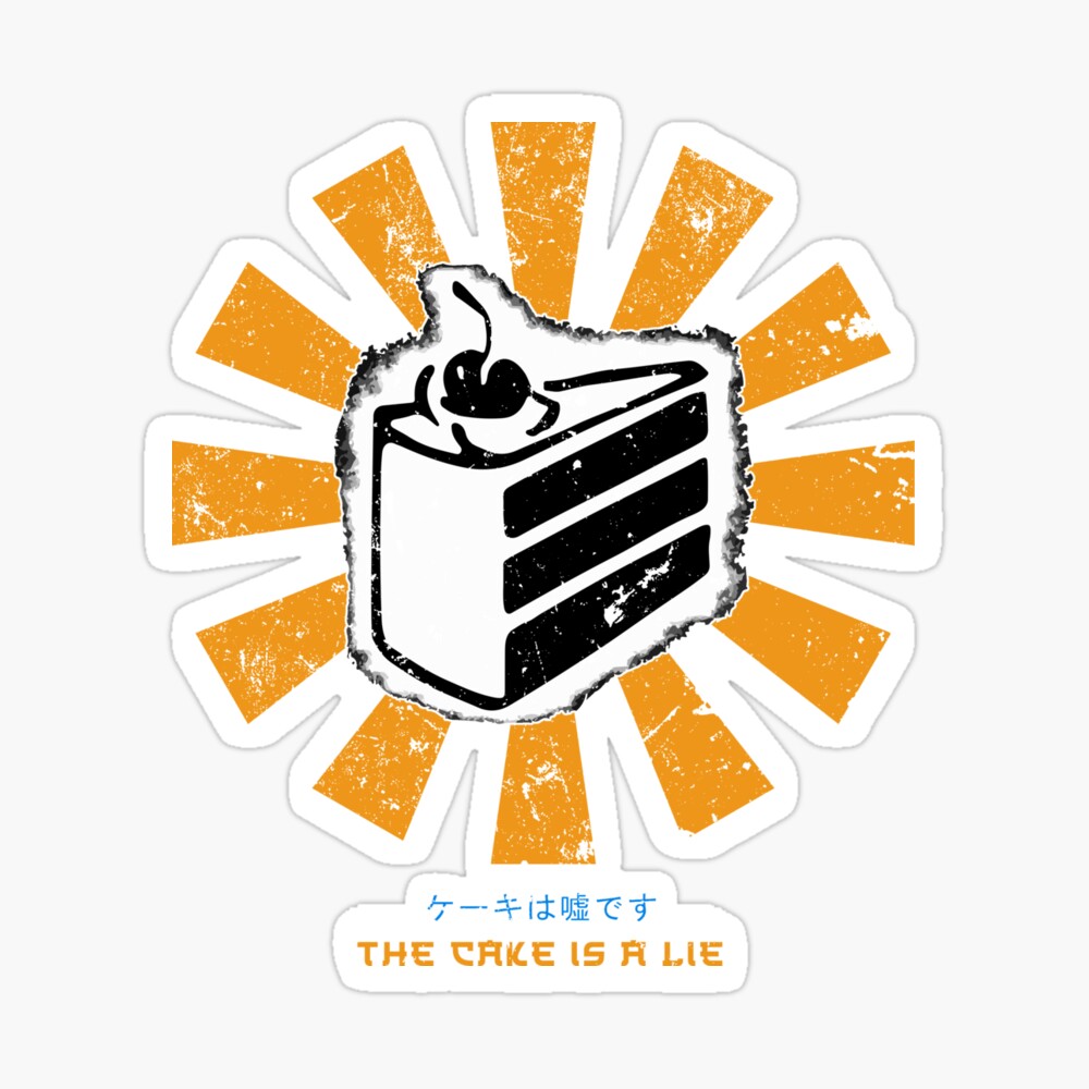 The Cake Is A Lie Retro Japanese Portal Postcard By Nova5 Redbubble