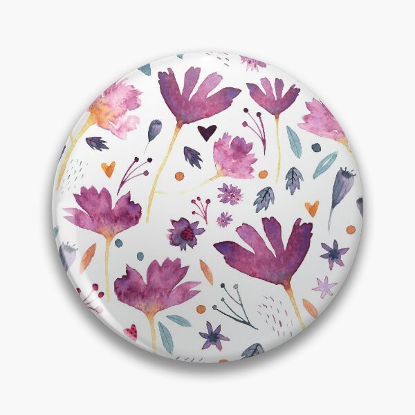 Item preview, Watercolor flowers mauve purple cute designed and sold by CrisBanana.