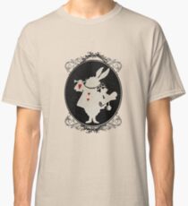 Alice in Wonderland White Rabbit Oval Portrait Classic T-Shirt