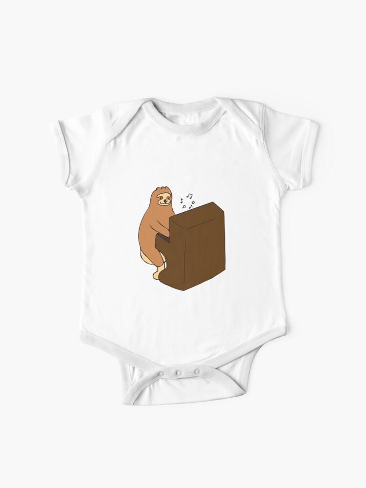 Sloth With A Piano Baby One Piece By Quali Shirts Redbubble