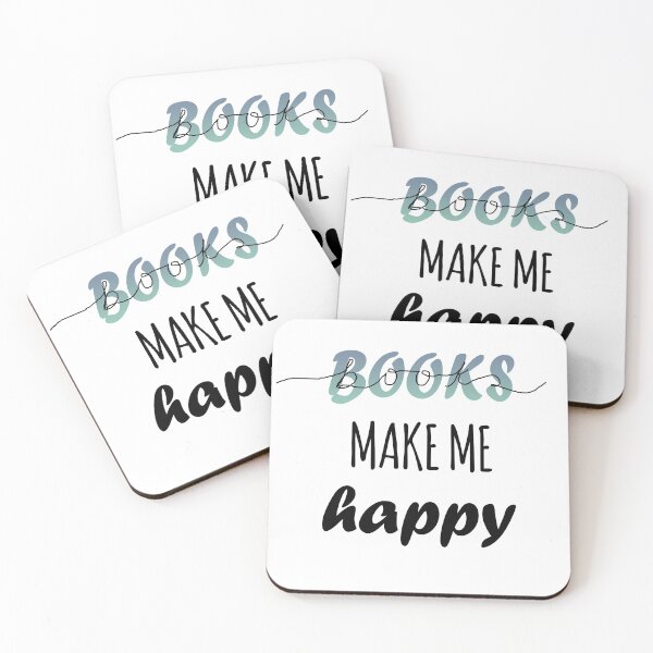Item preview, books make me happy designed and sold by inkandmadness.