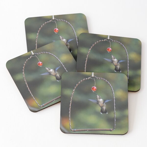 Item preview, Ruby-Throated Hummingbird with a bird swing designed and sold by LJSparvero.