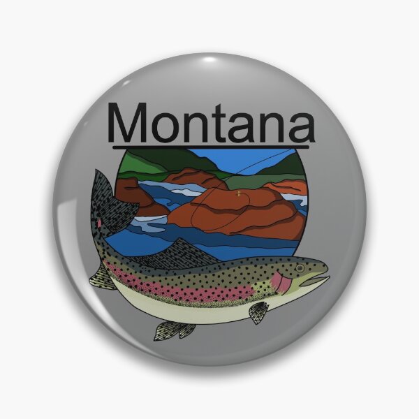 Item preview, Montana Trout In The River Fly Fishing With Scenic Background designed and sold by KobelskiDesigns.