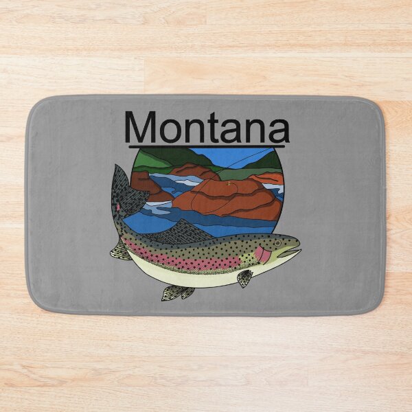 Item preview, Montana Trout In The River Fly Fishing With Scenic Background designed and sold by KobelskiDesigns.