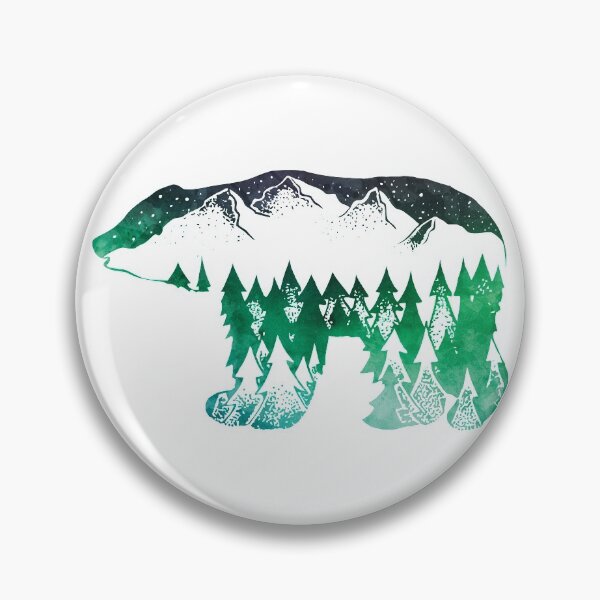 Item preview, Bear Mountains Trees Silhouette Watercolor designed and sold by SassAndHoney.