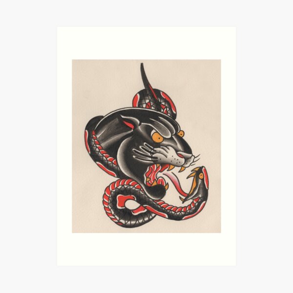 Panther & Snake Art Print