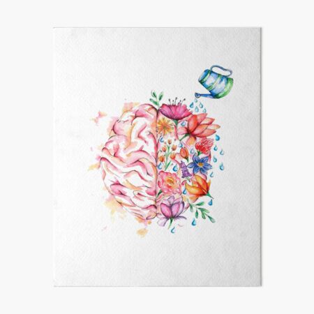 Mental Health Matters - Watercolor Design Art Board Print