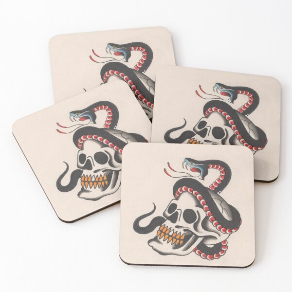 Item preview, Skull & Snake  designed and sold by Wally Tattoo & Art.