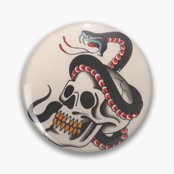 Item preview, Skull & Snake  designed and sold by Wally Tattoo & Art.