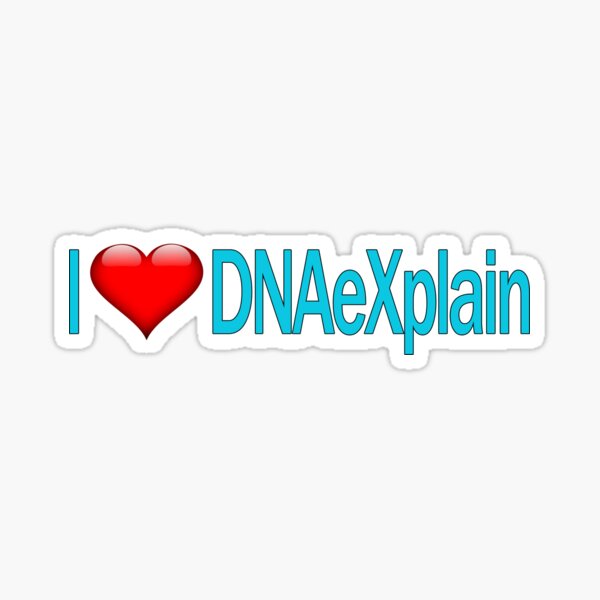 I Love DNAeXplain - Turquoise Lettering Sticker