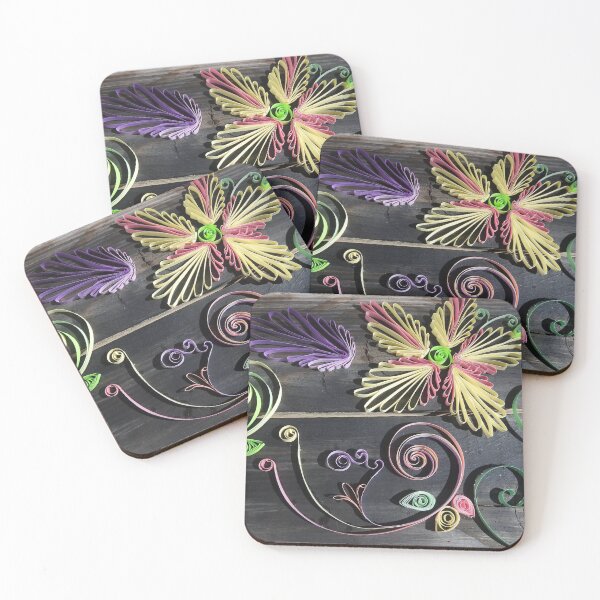Item preview, quilled flowers on barnwood designed and sold by Stephanie  Skeem.