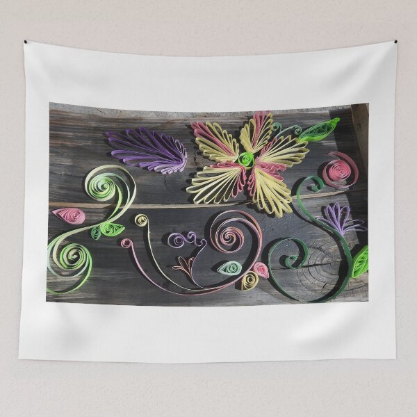 Item preview, quilled flowers on barnwood designed and sold by Stephanie  Skeem.