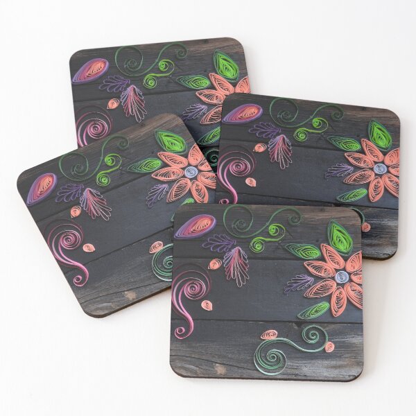 Item preview, quilled pink flower design on barnwood designed and sold by Stephanie  Skeem.