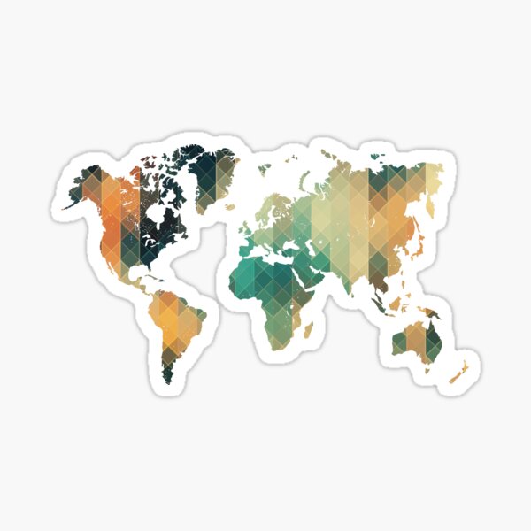 Item preview, Geometric World Map Art designed and sold by anabellstar design co.