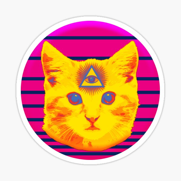 Cat God is Watching Sticker