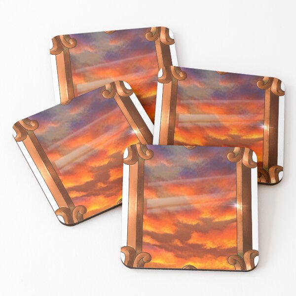 Item preview, Ornate Mirror With Fiery Sunset Reflection  designed and sold by Julia Zimmerman.