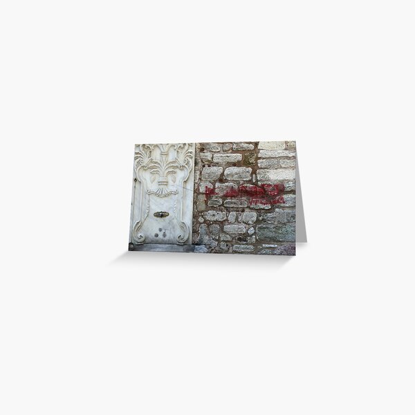 Juxtaposition - marble fountain and graffiti (Topkapı Sarayı) Greeting Card