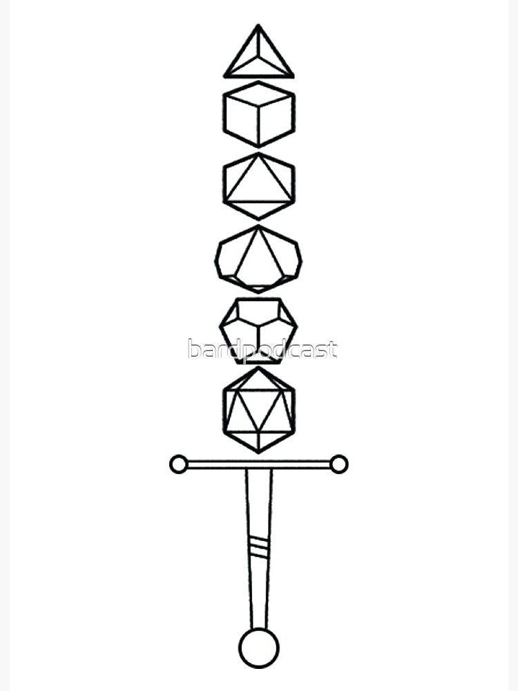 Choose Your Weapon - Dark Dice Sword" Art Board Print By Bardpodcast | Redbubble