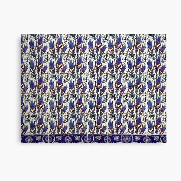 19th Century İznik tiles in Karaköy Tünel station Canvas Print
