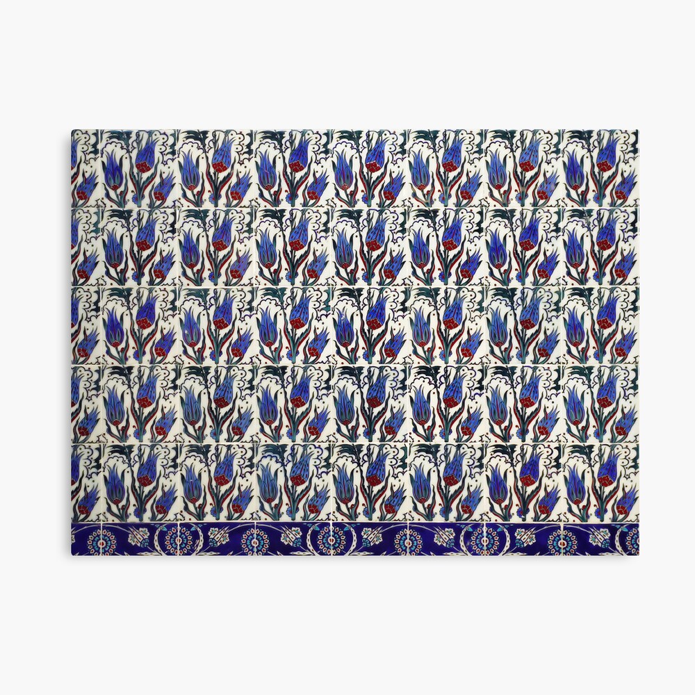 19th Century İznik tiles in Karaköy Tünel station Canvas Print