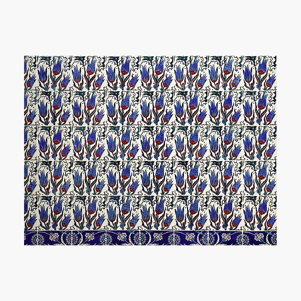 19th Century İznik tiles in Karaköy Tünel station Photographic Print