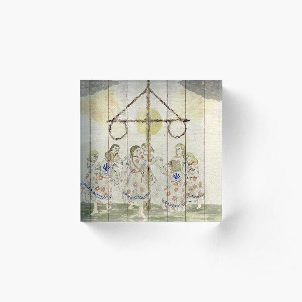 Midsommar May Queen Painting Acrylic Block