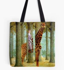 Giraffe In Forest Tote Bag