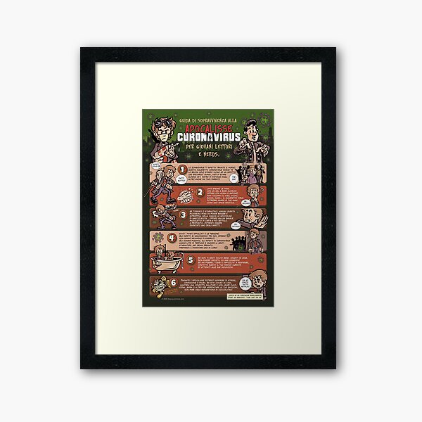 Guida di Sopravvivenza all’Apocalisse Coronavirus (Italiano) Framed Art Print