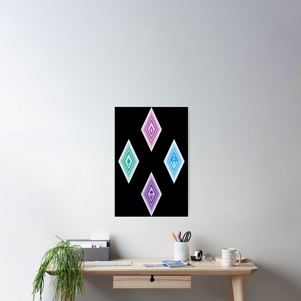 "Frozen Four Elements" Poster for Sale by AquaHeartGirl Redbubble